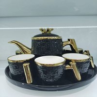 Tea mug set gold and chromed (20701-2-B)