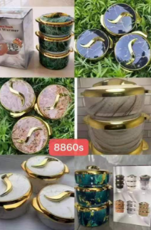 3PC FOOD WARMER 1.5L+2.0L+2.5L (BLAK) (8860S-BL)