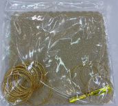CANDY MESH BAG BEIGE + GOLD (24PCS) (26-476-15)